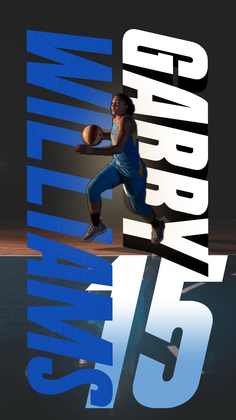A Gabby Williams phone wallpaper, built from the studio shot.